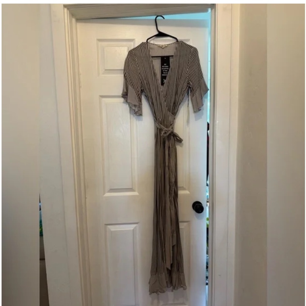 Nightcap Striped Wrap Maxi Dress